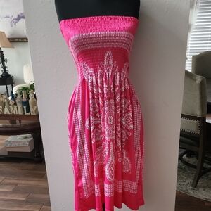 Elegant Pink Strapless Dress